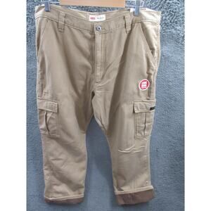 NWT MEN'S Wrangler Fleece Lined Cargo Relaxed Fit Pants 38x30 Five Star Heritage